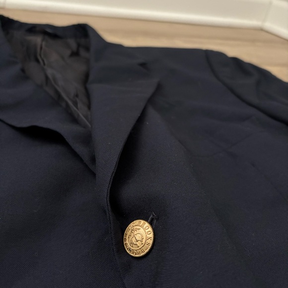 Brooks Brothers 346 Blazer 45L Navy Blue Wool Gold Buttons Sport Jacket - Picture 3 of 9